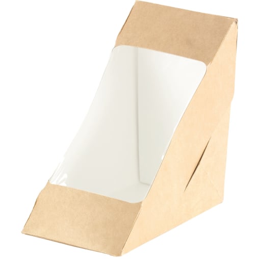 DUNI Einweg-Pappbox f. 2 Sandwichecken mit Fenster