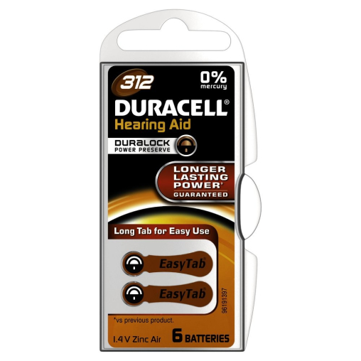 DURACELL EasyTab 312 – 1,4 V Hörgerätebatterie