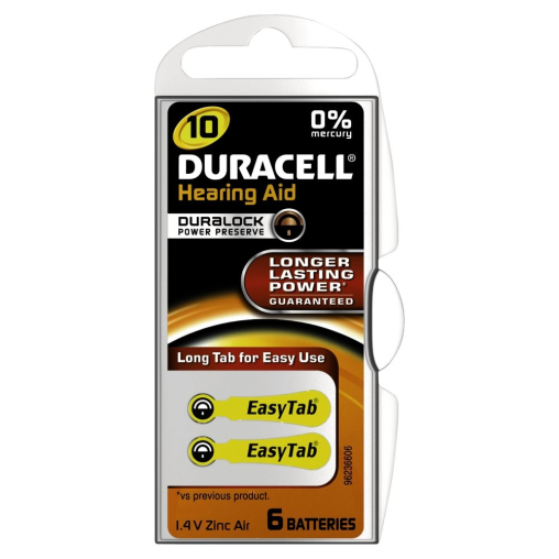 DURACELL EasyTab 10 – 1,4 V Hörgerätebatterie