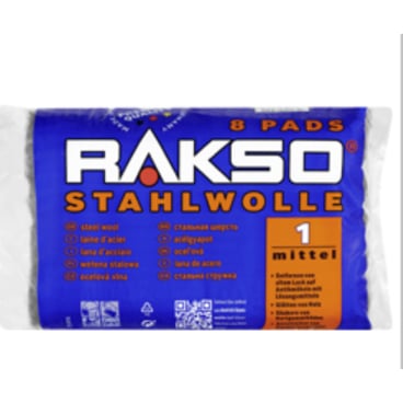 Rakso Stahlwolle Pads, mittlerer Feinheitsgrad 1 Packung = 8 Stück - Bild-Darstellung des Produktes 1