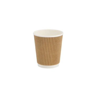 Greenbox Riffelbecher für Coffee to go, braun, 200 ml, Ø 8 cm 1 Karton = 20 Packungen à 25 Stück - Bild-Darstellung des Produktes 1