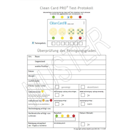 Clean Card® PRO Abreibetest Testprotokoll