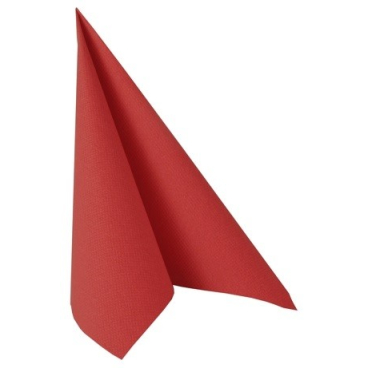 Papstar Servietten, 1/4-Falz, 40 cm x 40 cm 1 Karton = 5 Packungen à 50 Stück, rot - Bild-Darstellung des Produktes 1