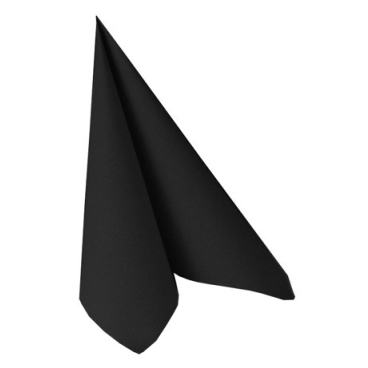 Papstar Servietten, 1/4-Falz, 40 cm x 40 cm 1 Karton = 5 Packungen à 50 Stück, schwarz - Bild-Darstellung des Produktes 1