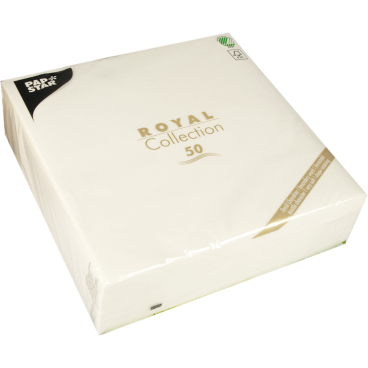 Papstar Servietten, 1/4-Falz, 40 cm x 40 cm 1 Karton = 5 Packungen à 50 Stück, weiss - Bild-Darstellung des Produktes 1