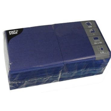 Papstar Servietten, 33 x 33 cm, 1-lagig, 1/4 Falz 1 Karton = 10 Packungen à 500 Stück, dunkelblau - Bild-Darstellung des Produktes 1