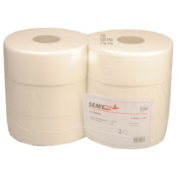 Jumbo-Toilettenpapier, geprägt, 2-lagig, hochweiß 1 Paket = 6 Rollen, Ø 24,5 cm - Bild-Darstellung des Produktes 1