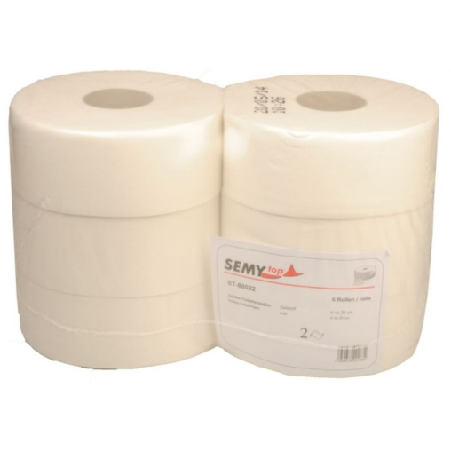 Jumbo-Toilettenpapier, geprägt, 2-lagig, hochweiß