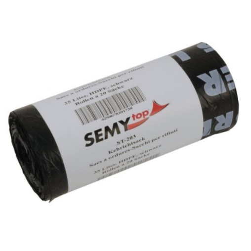 SEMYtop HDPE Kehrichtsäcke, ca. 35 l, schwarz
