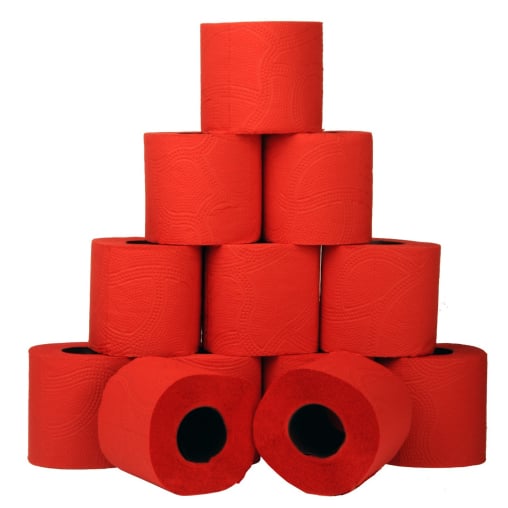 Toilettenpapier, 3-lagig, rot