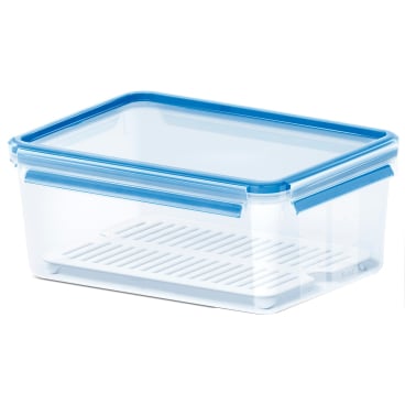 EMSA Clip & Close Frischhaltedose mit Abtropfgitter, 3,7 Liter Farbe: blau/transparent - Bild-Darstellung des Produktes 1