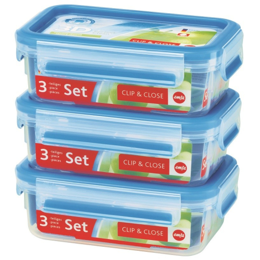 EMSA Clip & Close Frischhaltedosen 3-teiliges Set
