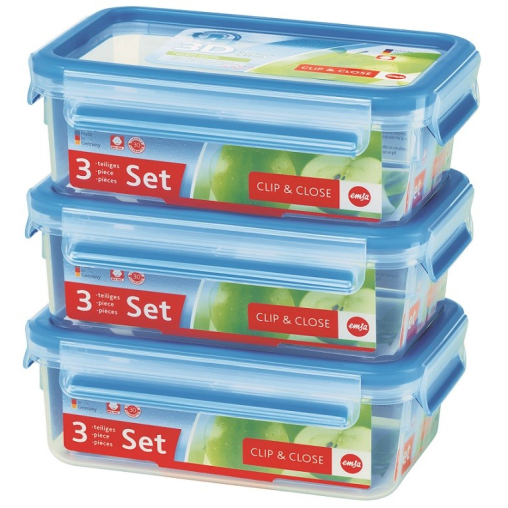 EMSA Clip & Close Frischhaltedosen 3-teiliges Set