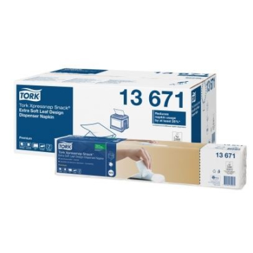 Tork Xpressnap Snack ™ Extra Soft Spenderservietten Premium, N10 1 Karton = 4000 Stk, weiß mit Blätterdesign, 2-lagig, 1/4 Falzung - Bild-Darstellung des Produktes 1