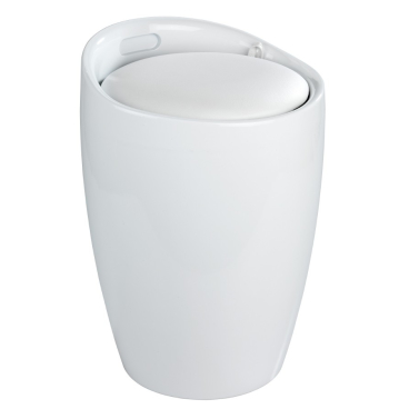 WENKO Candy Badhocker Maße: Ø 36 x H 50,5 cm, Farbe: weiß - Bild-Darstellung des Produktes 1