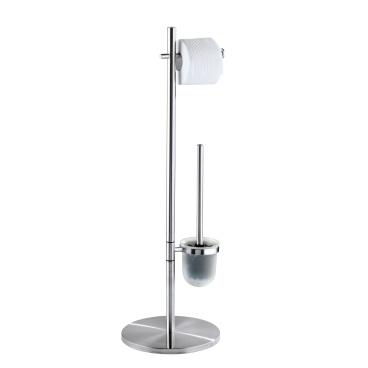 WENKO Pieno Stand WC-Garnitur Maße: 26,5 x 79 x 25,5 cm, Farbe: Silber / Satiniert - Bild-Darstellung des Produktes 1