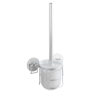 WENKO Turbo-Loc WC-Garnitur Maße: 10 x 37,5 x 11,5 cm, Farbe: Silber / Weiß - Bild-Darstellung des Produktes 1