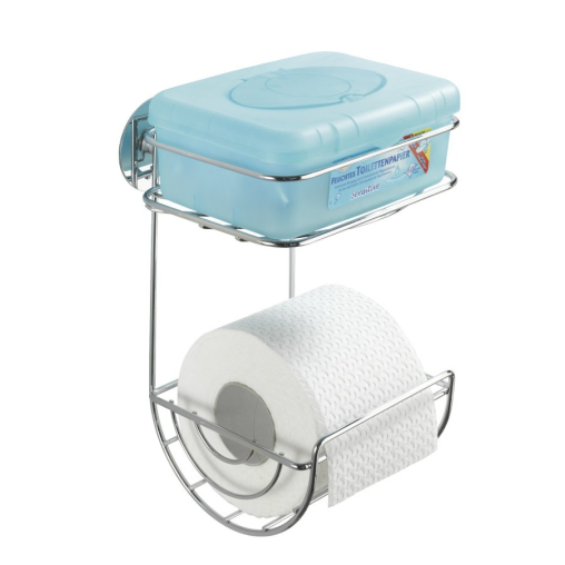 WENKO Turbo-Loc WC-Rollenhalter mit Ablage