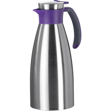 EMSA Soft Grip Isolierkanne, Quick Tip Verschluss Fassungsvermögen: 1500 ml, Farbe: Edelstahl / Brombeer - Bild-Darstellung des Produktes 1