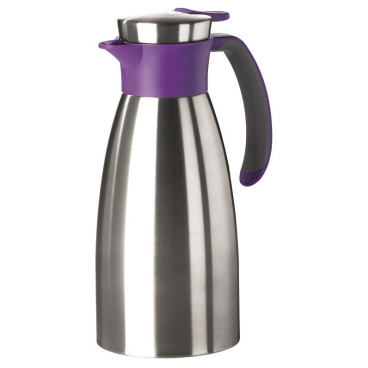 EMSA Soft Grip Isolierkanne, Quick Tip Verschluss Fassungsvermögen: 1000 ml, Farbe: Edelstahl / Brombeer - Bild-Darstellung des Produktes 1