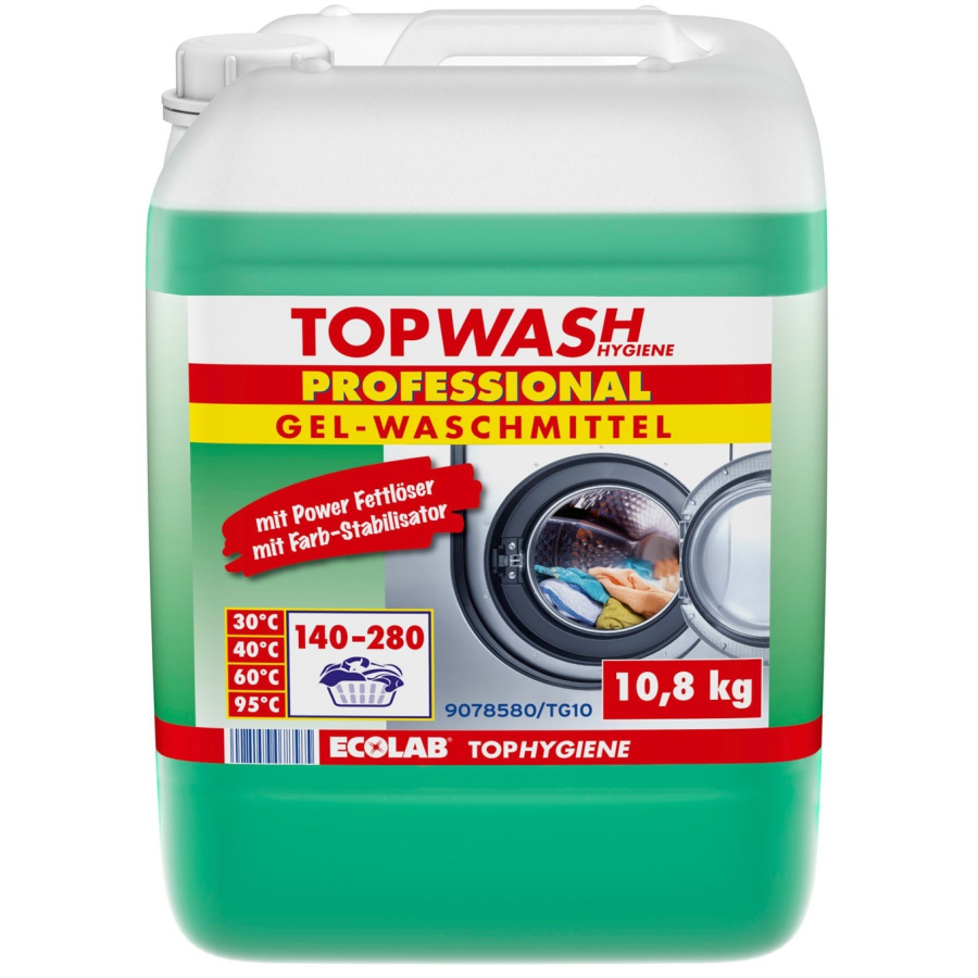 ECOLAB Topwash Professional Gelwaschmittel, 10,8 kg - Kanister, 140