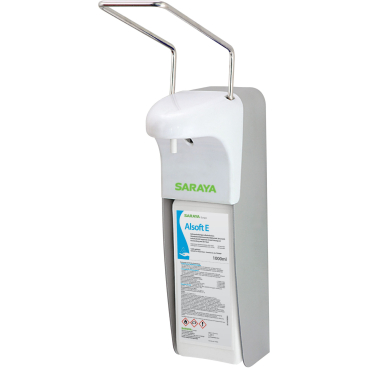 SARAYA MDS-1000 / MDS-500 Armhebelspender für 1000 ml - Flaschen, Farbe: silber + weiß - Bild-Darstellung des Produktes 1