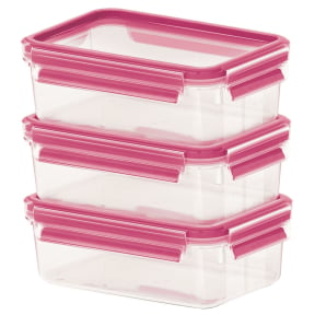 EMSA Clip & Close Colour Frischhaltedosen, 3-teiliges Set – Set besteht aus: 3 x 550 ml
