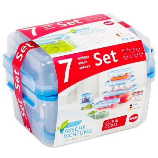 EMSA Clip & Close Frischhaltedosen, 7-teiliges Set