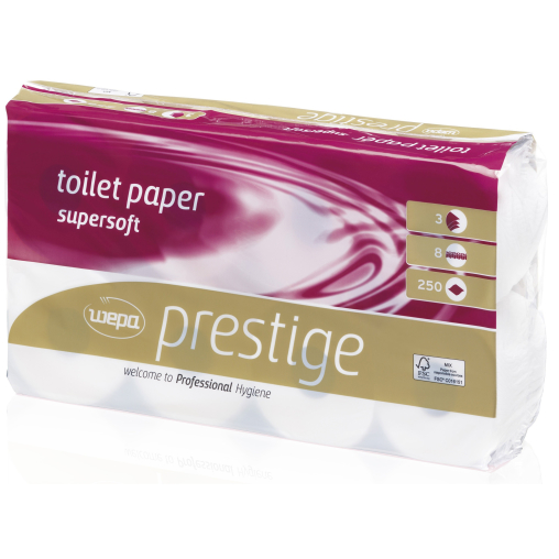 Wepa Prestige Toilettenpapier, 3-lagig, Hochweiß