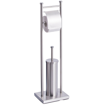 Zeller Edelstahl WC-Garnitur – Maße: 22 x 18 x 76 cm, silber