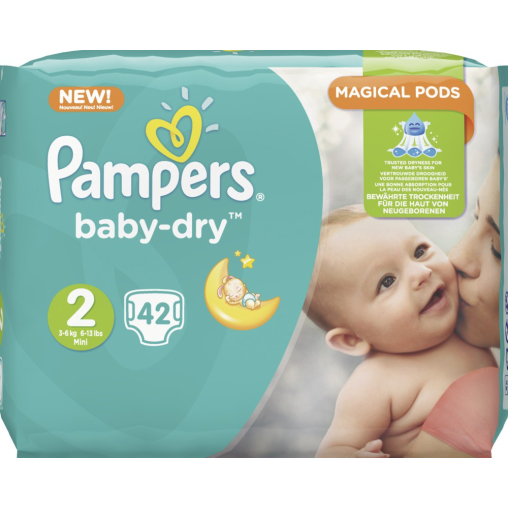 Pampers Baby Dry Mini Windeln 3-6 kg, Größe 2