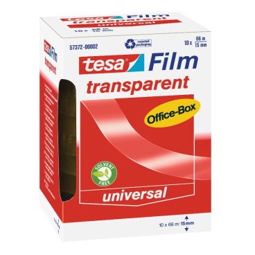 tesafilm® transparent Kleberollen 1 Box = 10 Rollen = 66 m x 15 mm - Bild-Darstellung des Produktes 1