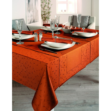 Gözze Caprice - Stäbchen Tischdecke, allover, 130 x 130 cm Farbe: orange - Bild-Darstellung des Produktes 1