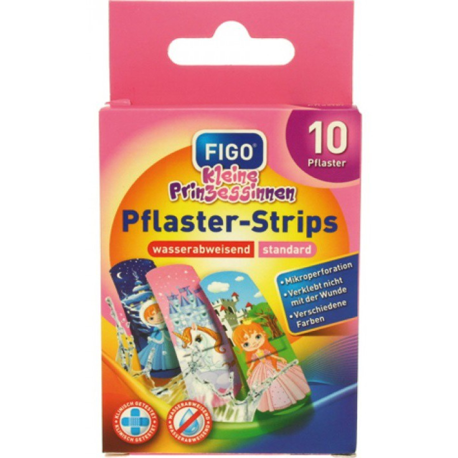 Figo Pflaster-Strips für Kinder - Wasserabweisend, 1 Packung = 10 Stück ...