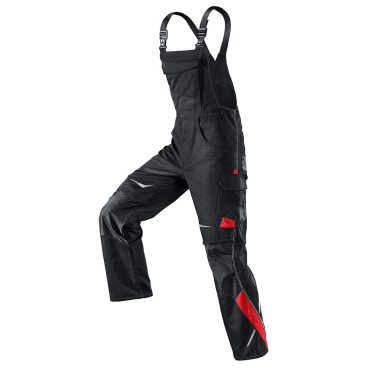 Kübler Latzhose PULSSCHLAG – leichte Ripstop-Arbeitshose mit CORDURA-Verstärkungen, EN 14404 Farbe: schwarz/rot, Größe: 31 - Bild-Darstellung des Produktes 1