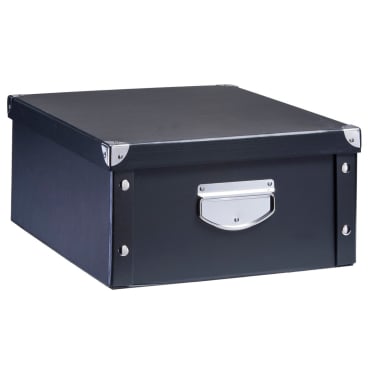 Zeller Aufbewahrungsbox Pappe, Maße: 40 x 33 x 17 cm Farbe: schwarz kaufen
