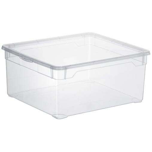 Rotho CLEAR Clearbox mit QR-Code, Aufbewahrungsbox, transparent
