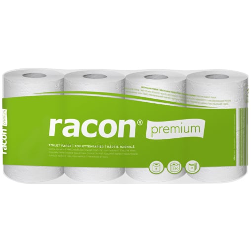 racon® premium Recycling-Tissue Toilettenpapier, 3-lagig, weiß
