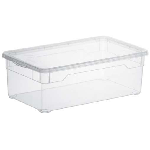 Rotho CLEAR Clearbox mit QR-Code, Aufbewahrungsbox, transparent