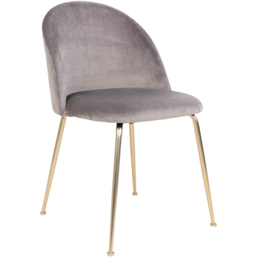 House Nordic Geneve Stuhl, Samt grau mit Messingbeinen. grau - mit Messing-Beinen - Bild-Darstellung des Produktes 1