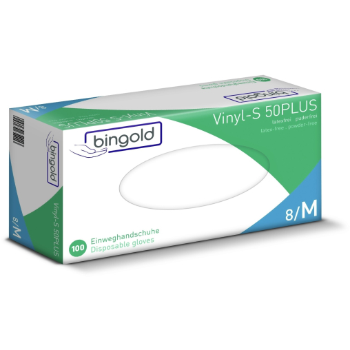 BINGOLD Vinyl-S 50PLUS Einweghandschuhe, cremefarben