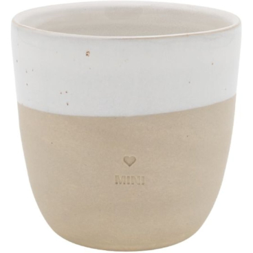 Eulenschnitt Steingut Becher – handgefertigt, 200 ml, spülmaschinenfest, natural/beige Mini - Bild-Darstellung des Produktes 1