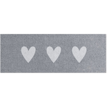 Eulenschnitt Weiße Herzen Fußmatte, ca. 25x75x1,5 cm – High Twist Polyamid, Indoor & Outdoor. ca. 25x75x1,5 cm - Bild-Darstellung des Produktes 1