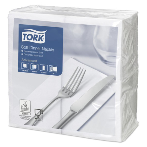 Tork Dinnerservietten, 39 x 39 cm, weiß