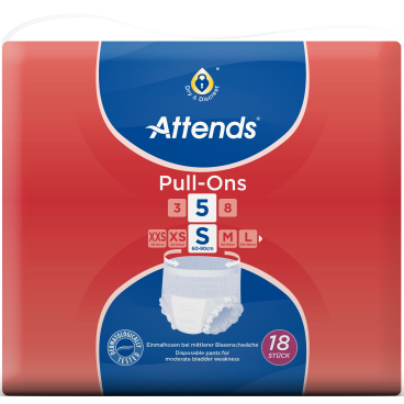 Attends Pull-Ons 5 Einmalhosen small, HBU: 60 - 90 cm, 1 Packung = 18 Stück - Bild-Darstellung des Produktes 1