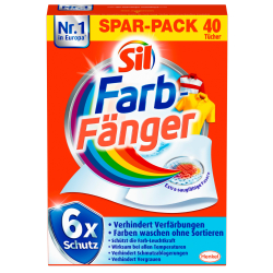 Henkel AG & Co. KGaA Sil Farb-Fänger-Tücher, Alle Farben zusammen waschen - ohne Verfärben und Vergrauen, 1 Packung = 40 Tücher SFT40