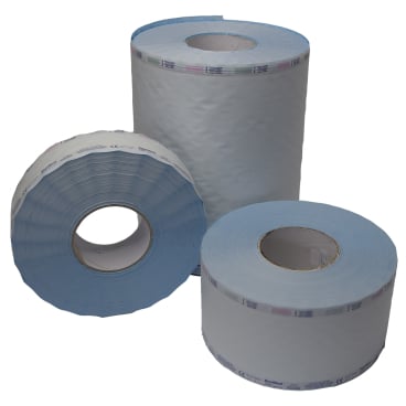 Sterilisationsfolie mit Dampf und EO-Gasindikator 1 Karton = 4 Rollen, Breite: 100 mm - Bild-Darstellung des Produktes 1