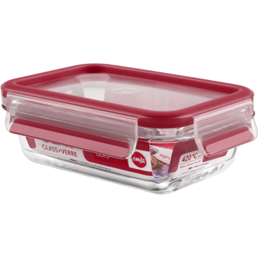 EMSA Clip & Close Frischhaltedose Glas, rechteckig, rot Fassungsvermögen: 500 ml kaufen