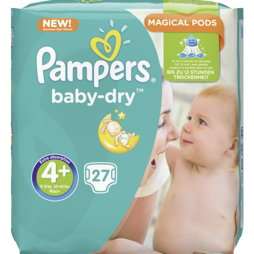 Pampers Baby Dry Maxi Plus 9-18 kg, Größe 4+
