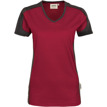 Hakro Damen V-Shirt Contrast Performance, MikraLinar 160 g/m², V-Ausschnitt, rot XXL - Bild-Darstellung des Produktes 1